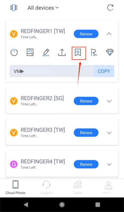 authorization management, tools, redfinger cloud phone